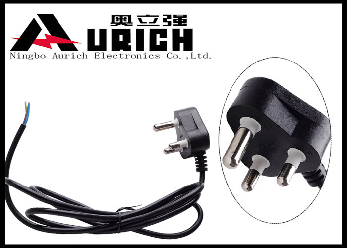 220V India Laptop International Power Cords , 3 Pin Computer AC Power Cable