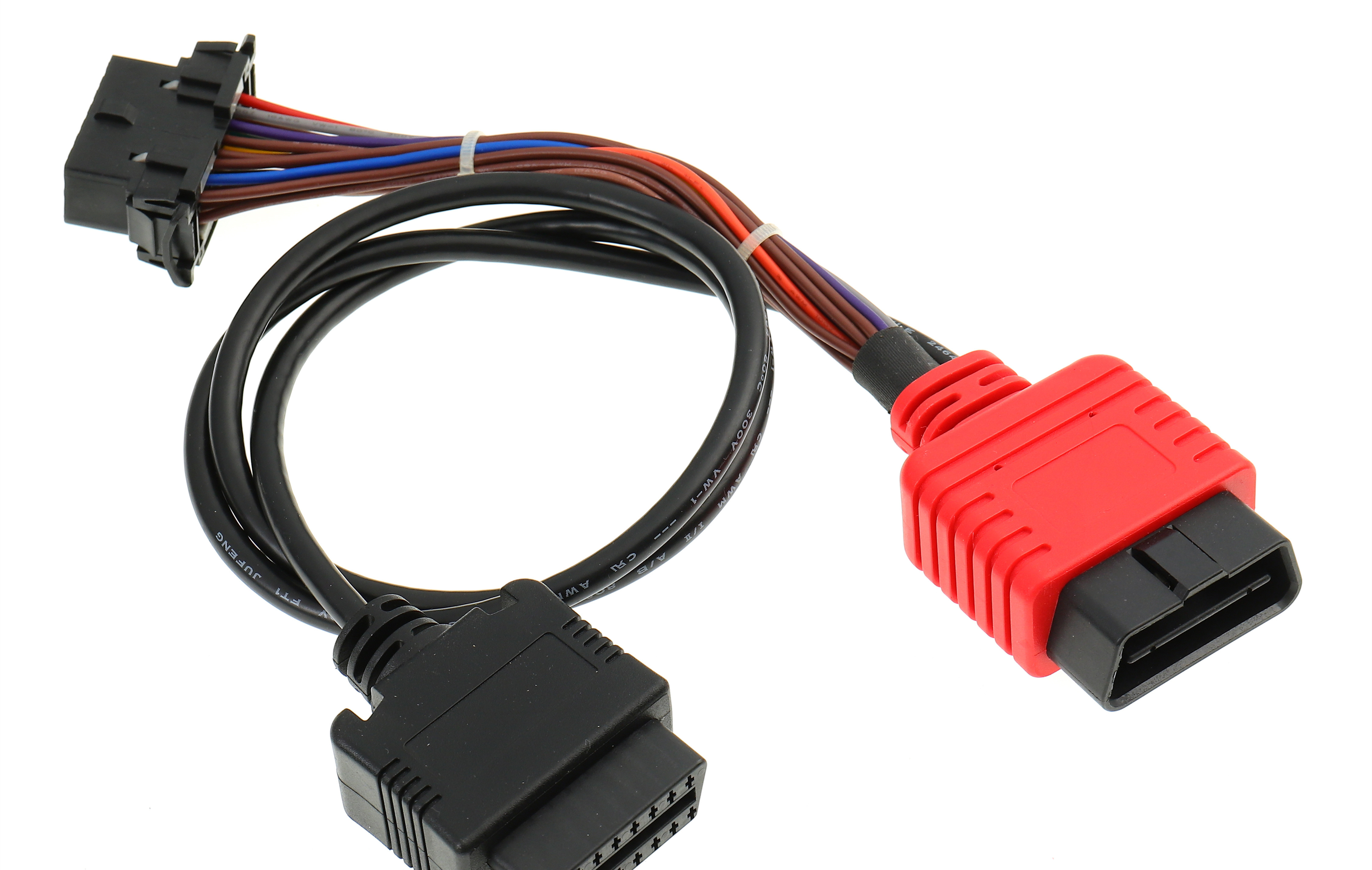 Red 24awg Wire Harness Assembly With Oem / Odm Services For Auto