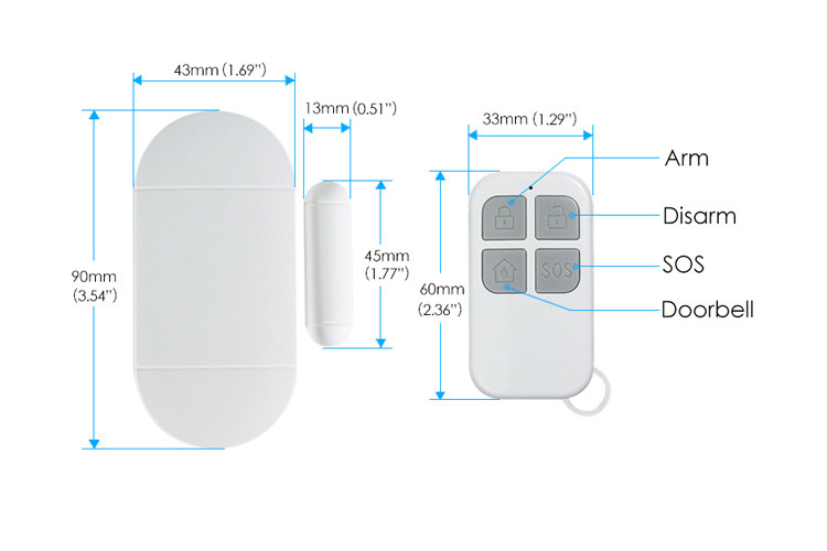 Door Sensor Window Door Magnetic Sensor Alarm Security Safety