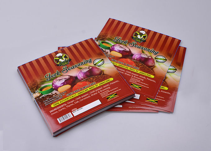 Full color waterproof glossy lamination adhesive paper label sticker for jerk seasoning