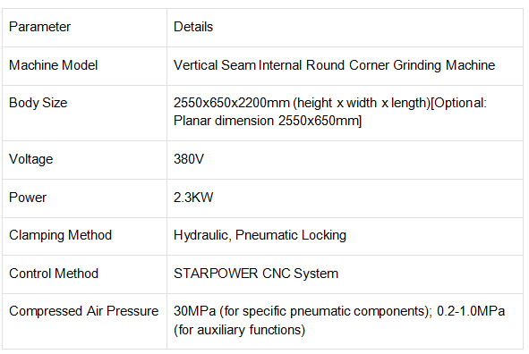 Premium Vertical Seam Internal Round Corner Grinding Machine