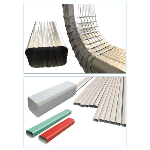 Galvanized Steel Gutter Roll Forming Machine 21 Rollers Diameter 75mm