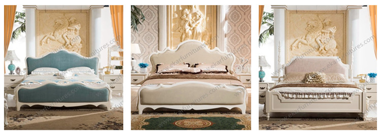 Rococo furniture, solid wood double bed 8009