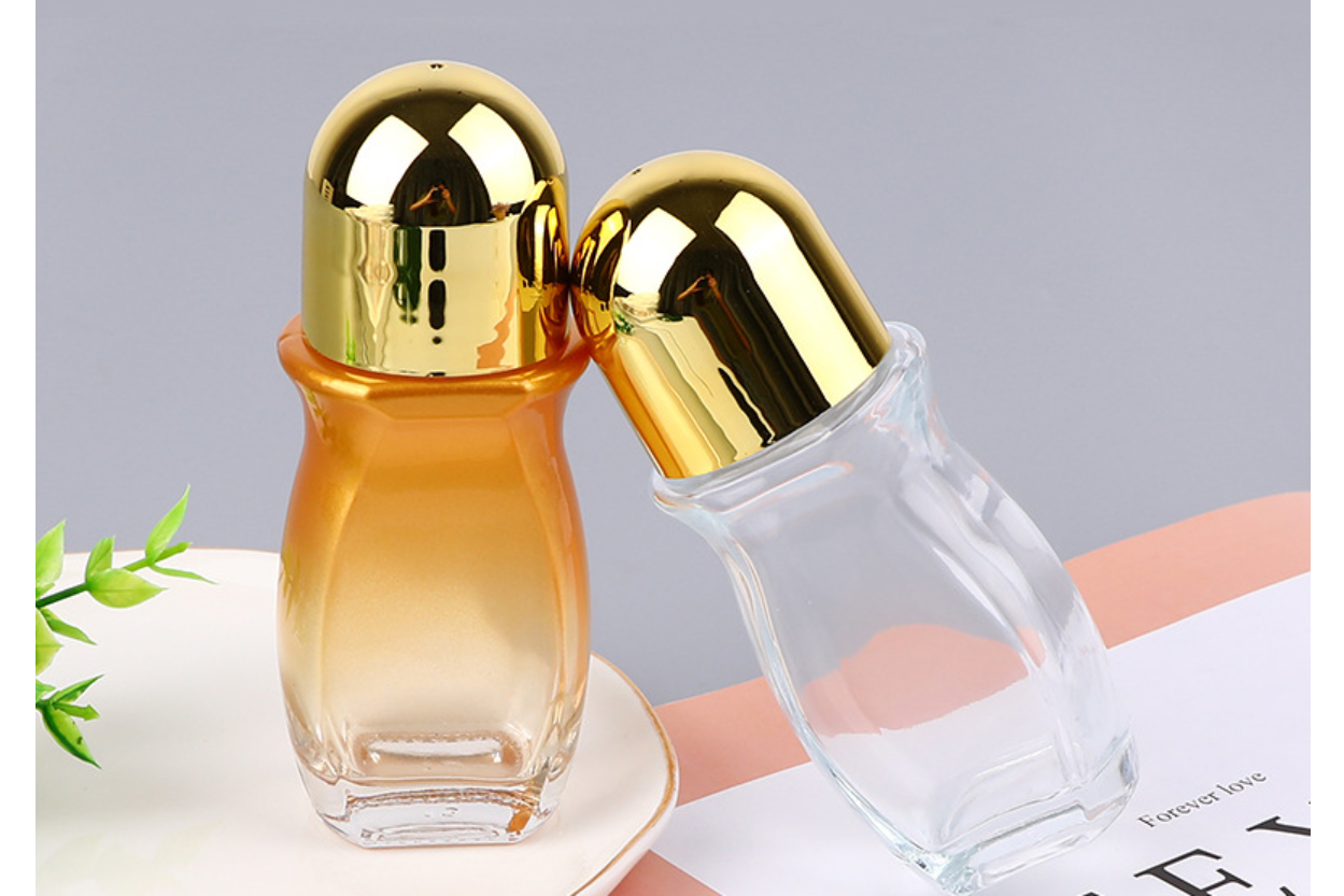 50ml Large Roller Ball Bottles Leak-Proof Transparent Glass Essential Oil Bottle With Plastic Roller Balls For Perfume Refills