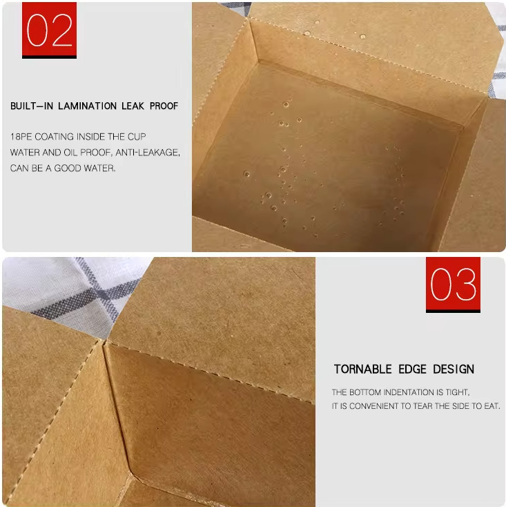Disposable Takeaway Food Fruit Salad Fried Chicken Lunch Kraft Paper Box