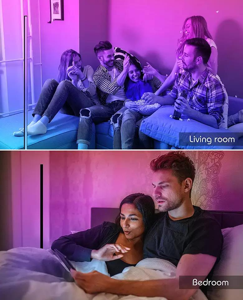 35*35*450mm RGB Colorful Remote Control LED Floor Lamp for Bedroom Ambient Lighting
