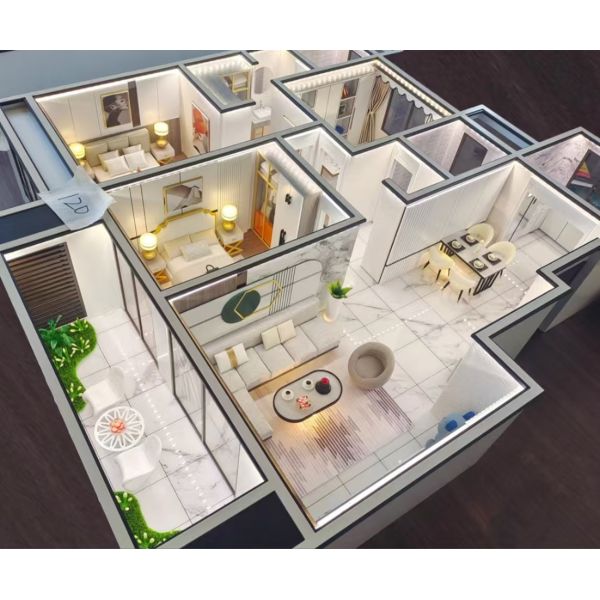 LED Lighting Architectural Interior Model 1:25 House Interior Design Model