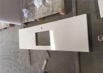 White Quartz Prefab Stone Countertops For Restaurant Single Sink Bench Top
