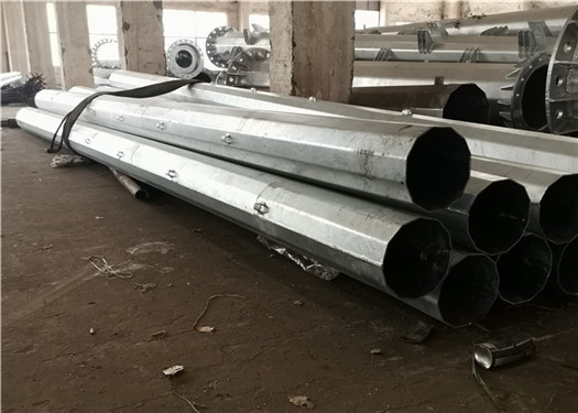 Octagonal Steel Tapered 25-45FT Power Transmission Poles Q345 NEA Standard