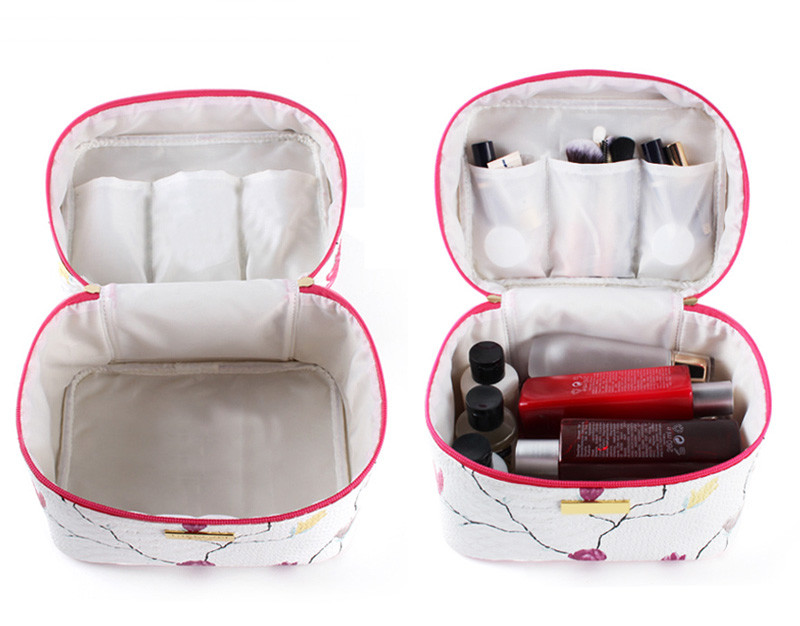Zipper Waterproof Travel Cosmetic PU Makeup Bag