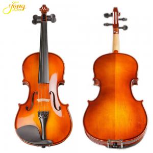 Quality Fengling Full Size Flamed Solid Wood Violin Handmade for Beginner Student grade high grade basswood single deck violin for sale