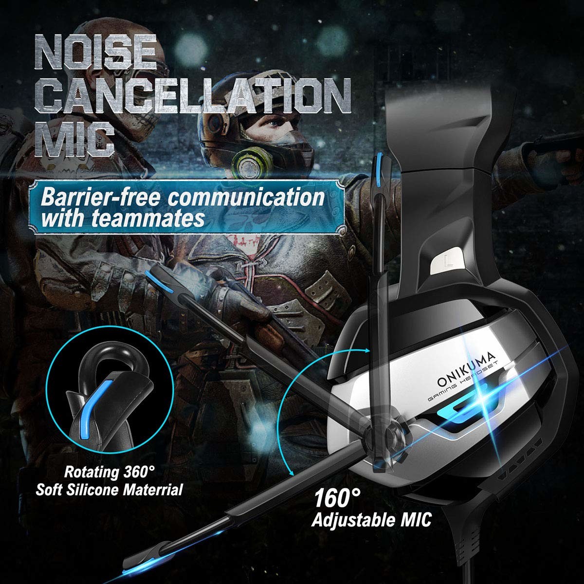 117dB Onikuma K5 Deep Bass Xbox Gaming Headset