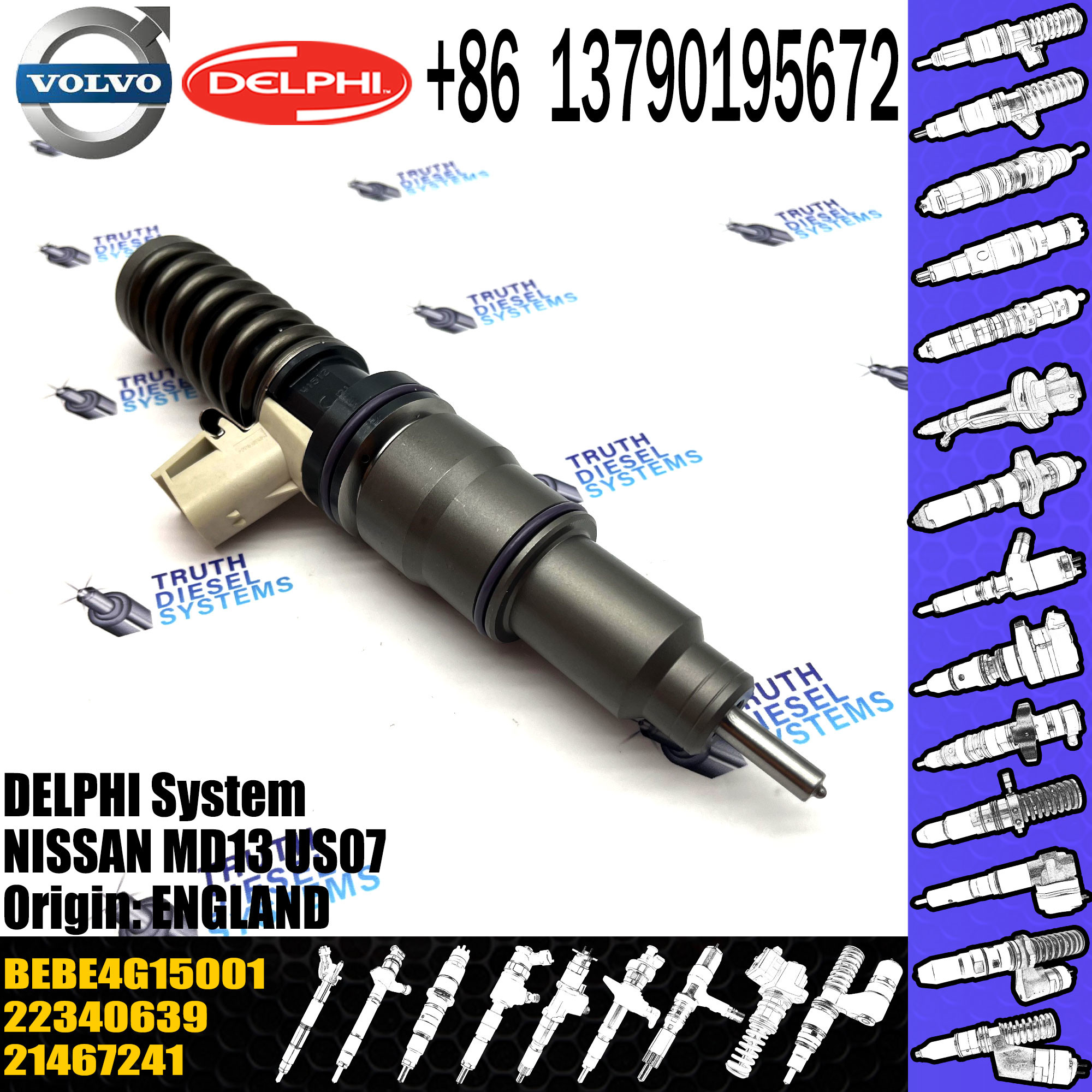 Diesel Fuel Injector 21467241 BEBE4G15000 BEBE4G15001 for VOL VOE21467241 21371672 21371673