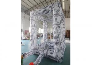 China 2.3x3.2mH Oxford Dollars Printing Inflatable Money Machine Booth on sale