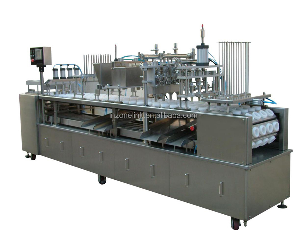 Automatic Linear Litchi Plastic Cup Filling Sealing Machine for Water Juice Ice Cream