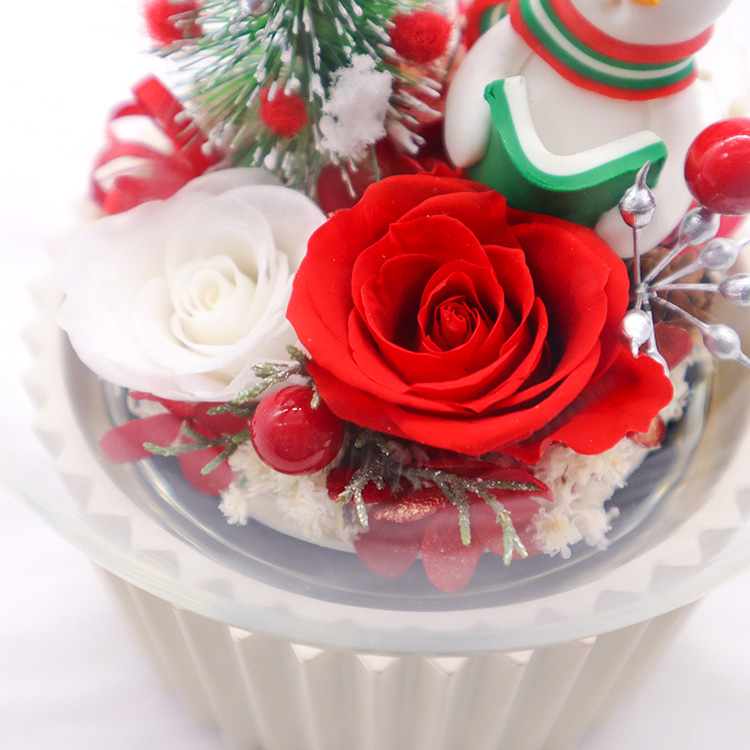 Crystal Ball Preserved Rose Glass Dome Round Music Box For Wedding Gift