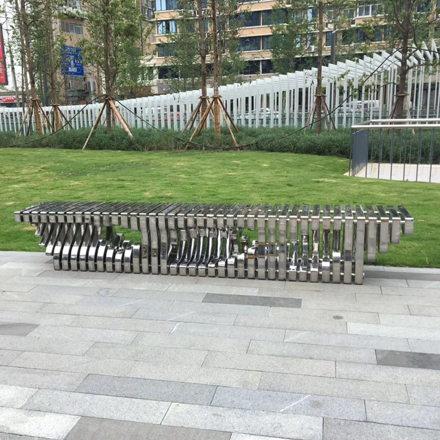 Excellent Adhesion 2800mm Stainless Steel Garden Benches