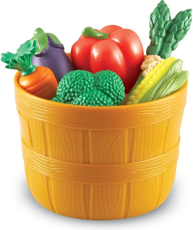 Unisex Children's Day Five Color Bucket Vegetable Soft Gum Fruit Set Kitchen Food Puzzle Toy Gift