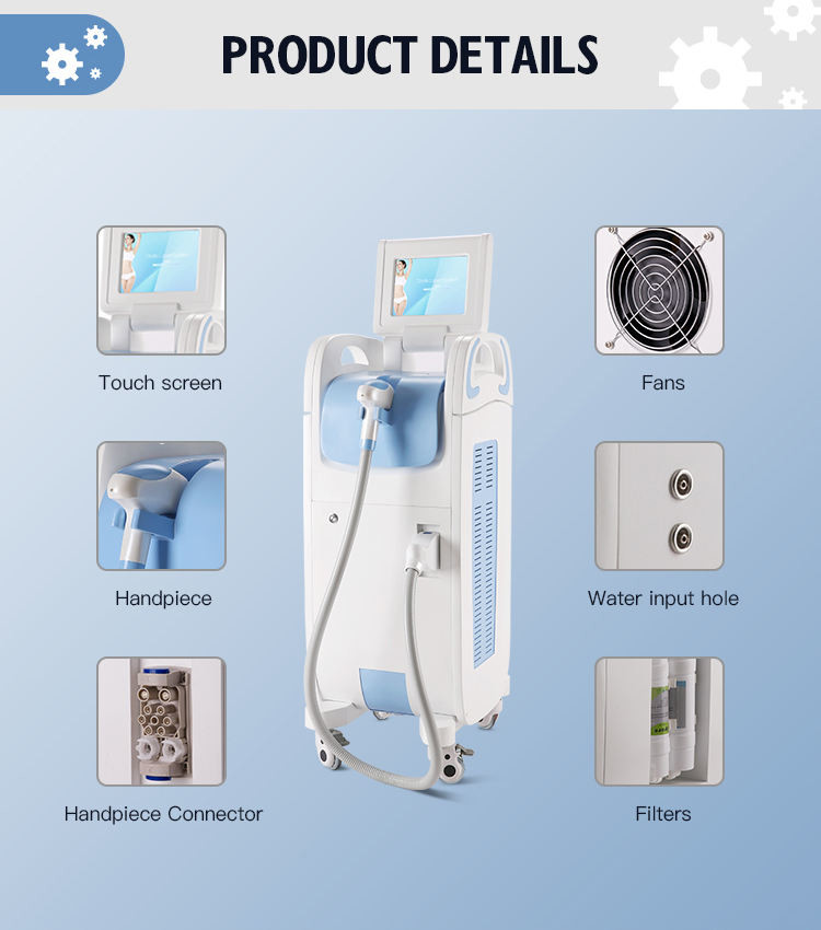 No Pain 808nm Diode Laser Beauty Equipment Semiconductor Cooling