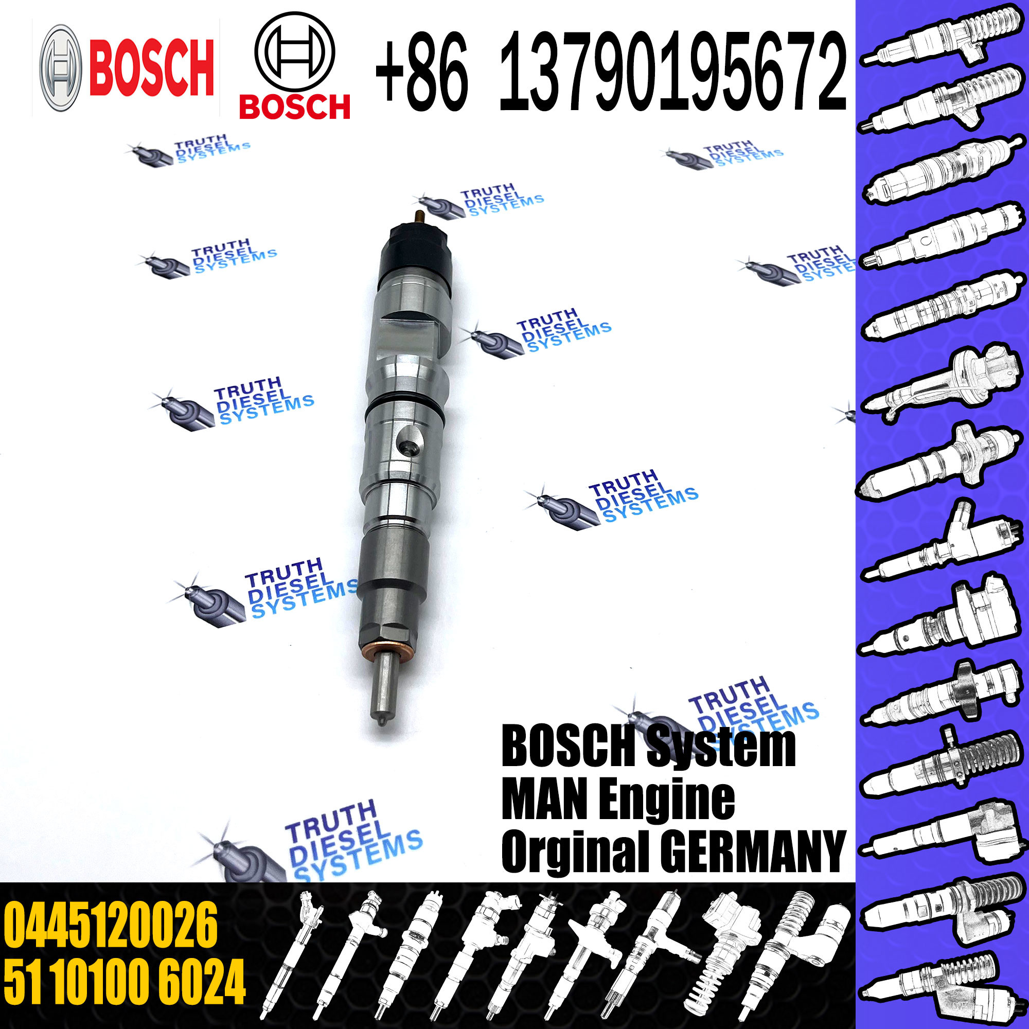 High Quality Brand New Fuel injector 0445120028 0445120026 0445120025 for Diesel Engine