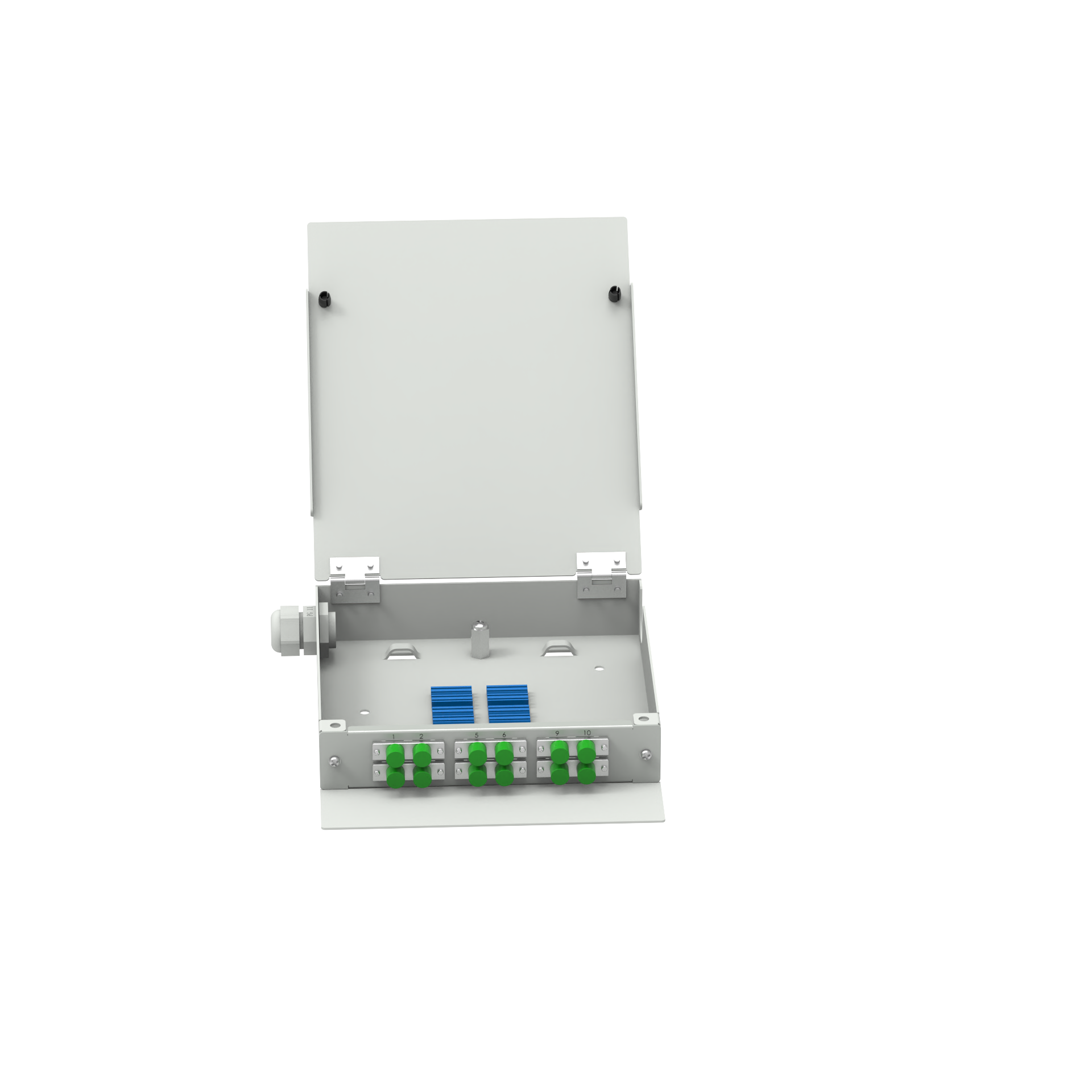 Cold Rolled Steel 12 Cores FC APC Type Fiber Optic FTTH Terminal Box for Network ODN