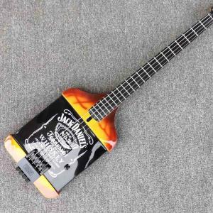 Quality Custom Shop 4 Strings Jack Electric Guitar Ebony Fretboard Bottle Body Electric Bass Guitar in Black Hardware for sale
