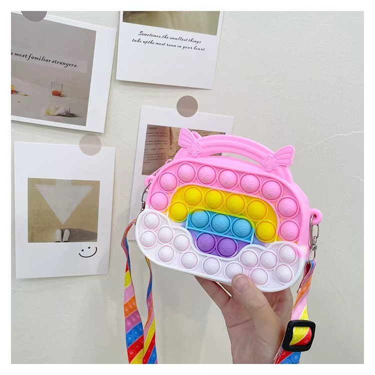 Lightweight Cute Silicone Tote Bag Makeup Bag Pencil Case For Kids School Office Suppllies Crossbody Shoulder Handbag