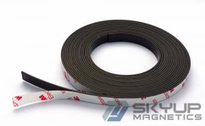 Quality Flexible Magnetic Sheet Rubberized Magnets with Lamination of Black / brown Adhesive Ndfeb Strip Flexible Rubber Magnets for sale