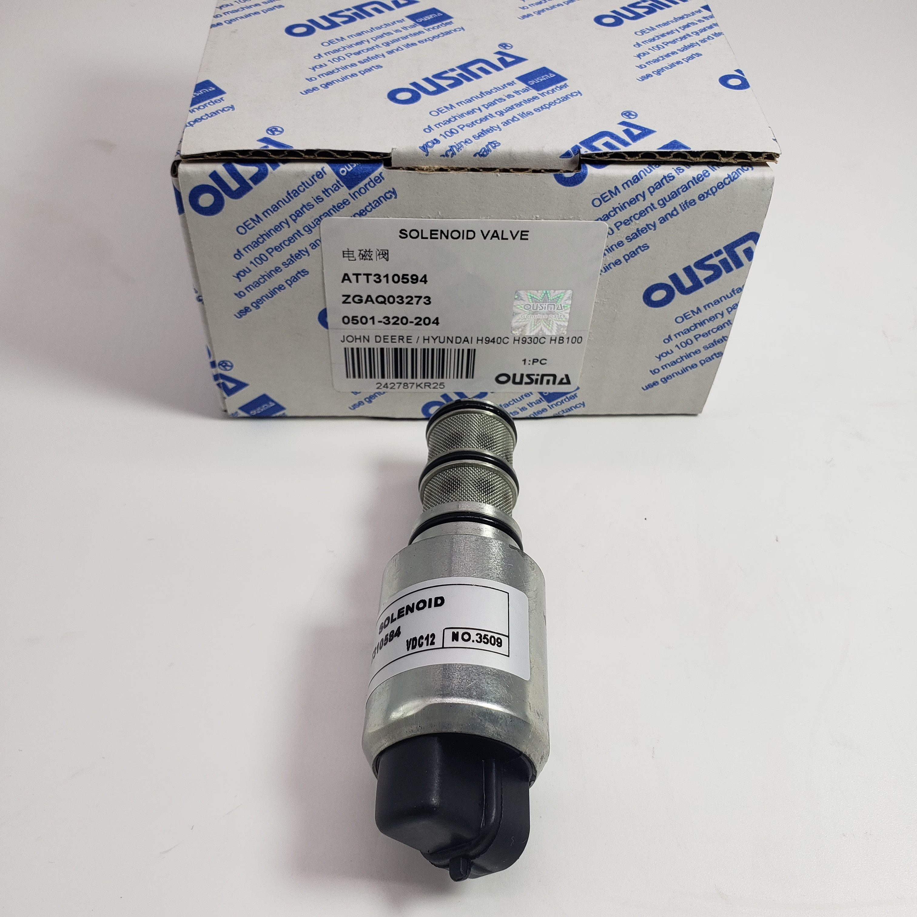 Transmission Solenoid Valve ZGAQ03273 0501-320-204 ATT310594 For John Deere Hyundai
