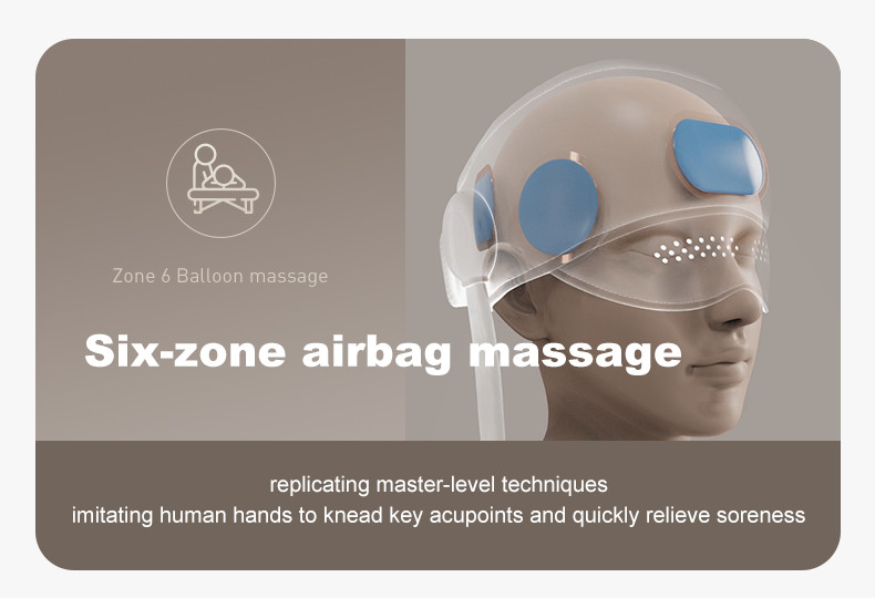 Rechargeable Air Compression Head Massager Eye Care Hot Compress