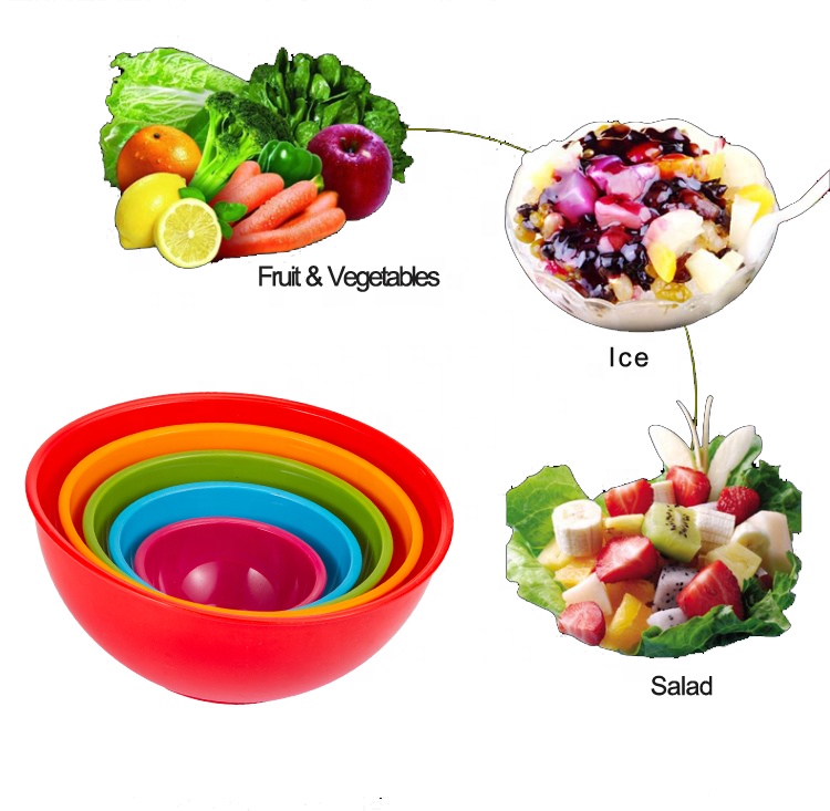 PP Plastic Kitchen Serving Bowls Perfect for Salad Snacks and Picnics