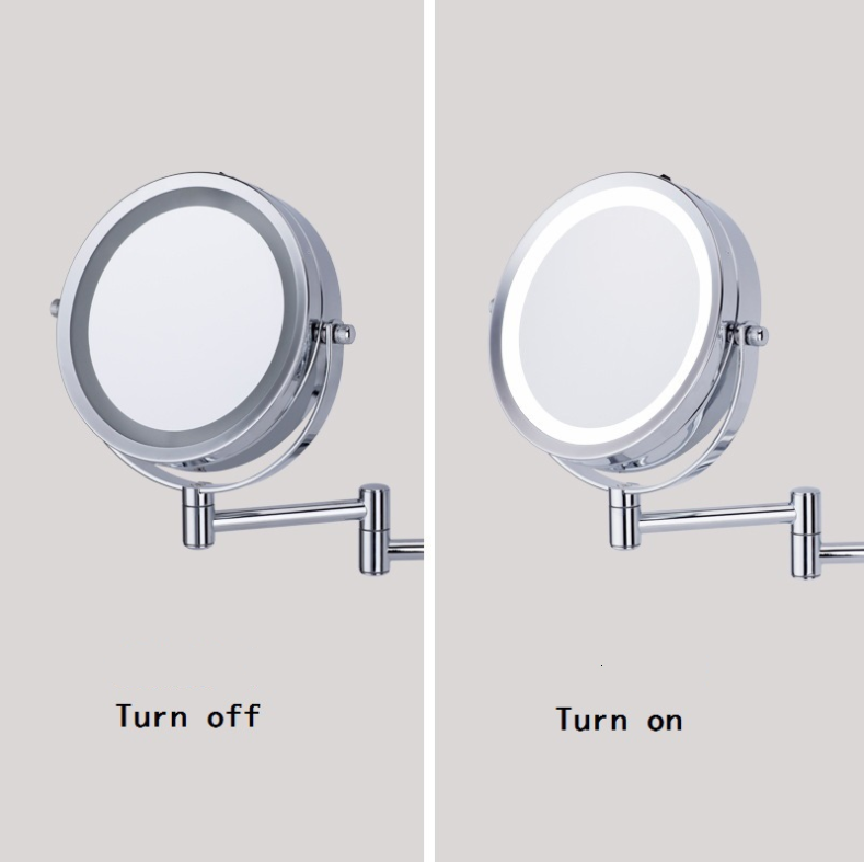 bathroom accessories Led Makeup Mirror 360 Swivel Dual Wall Mounted Mirror