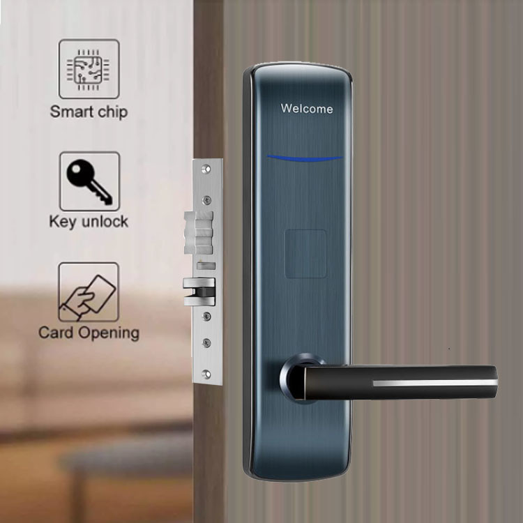 High Security 5 Tongues Mortise Hotel Card Door Lock Intelligent with Management Software System