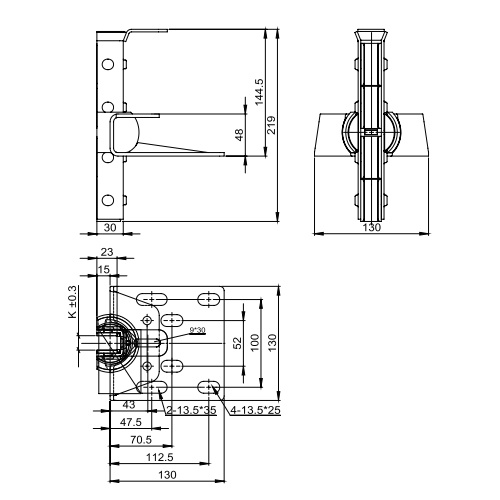 Width 16mm Lift Spare Parts 2.5m/S Elevator Guide Rail Shoes