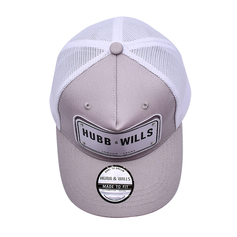 Unisex 5 Panel Trucker Cap Cotton Trucker Hats Pre Curved Visor Sweatband