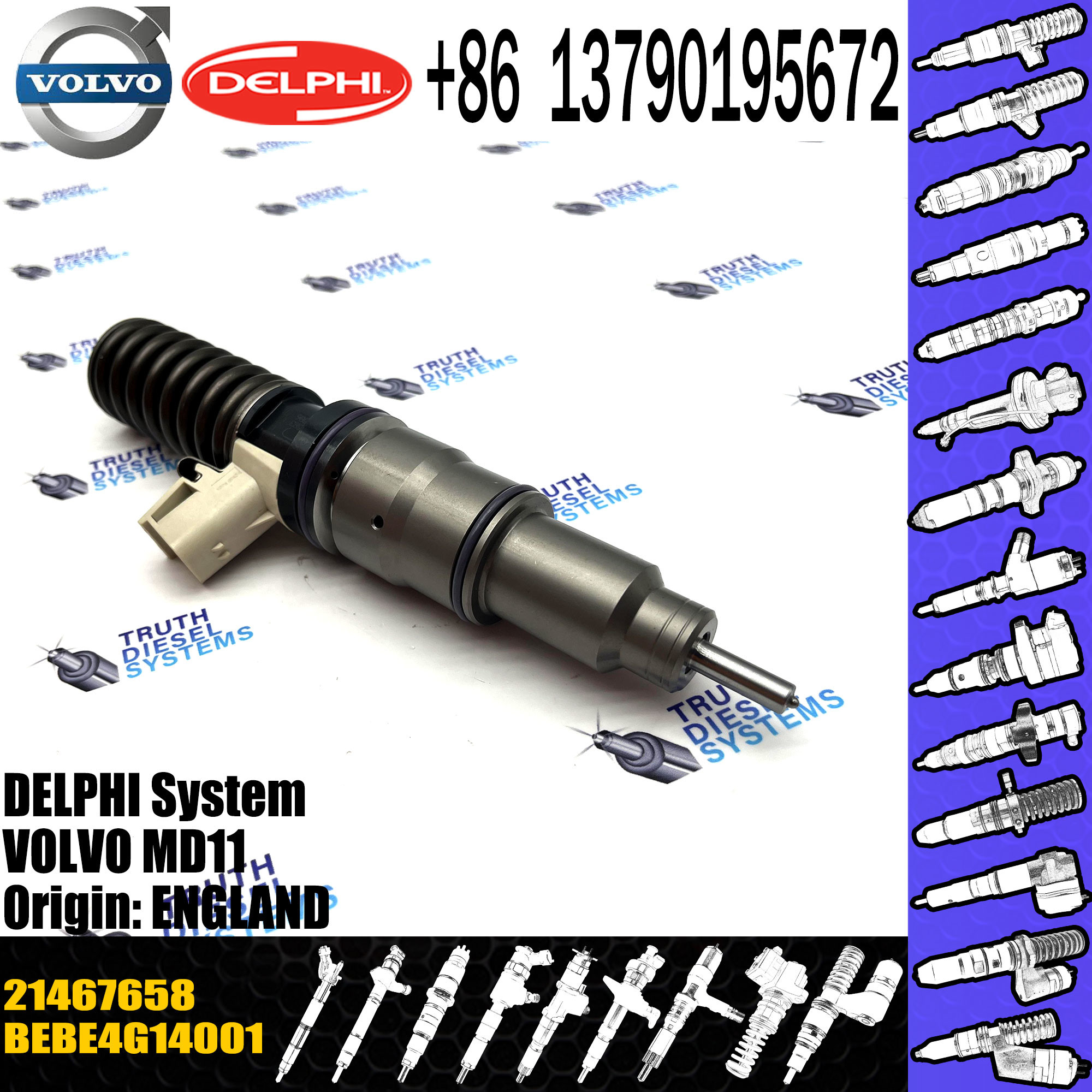 21457952 Fuel Injector BEBE4G11001 85003664 85013159 21458369 21467658 for VOL D16