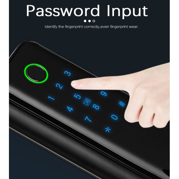 FCC Black Bluetooth Fingerprint Sensor Door Lock Standard 6068 For Apartments