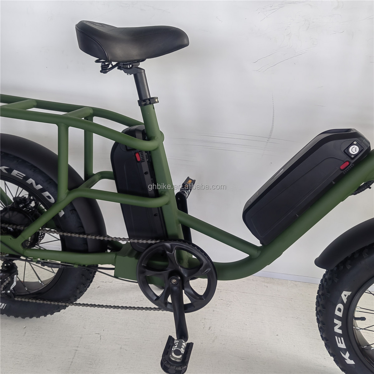 1000W 48V 34A Folding Frame Electric Cargo Bike with 20 Inch Fat Tires and Rear Carrier