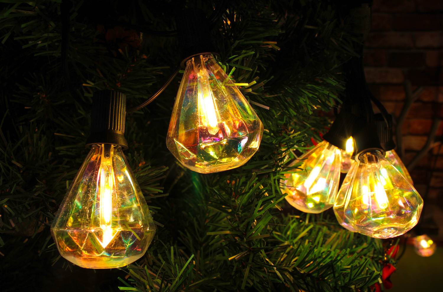 Hanging E12 Sockets Holiday Festoon Christmas Light Decor 2700K Warm White Shatterproof Waterproof IP65 Variable Length Optional