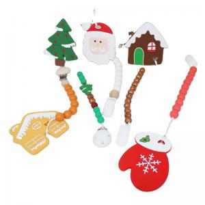 Quality DIY Silicone Christmas Tree Teether , Safe Soft Rubber Beads For Teething for sale
