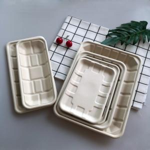 China Fruit Sugarcane Bagasse Pulp Weddings Vegetable Disposable Meat Microwave Safe Tray on sale