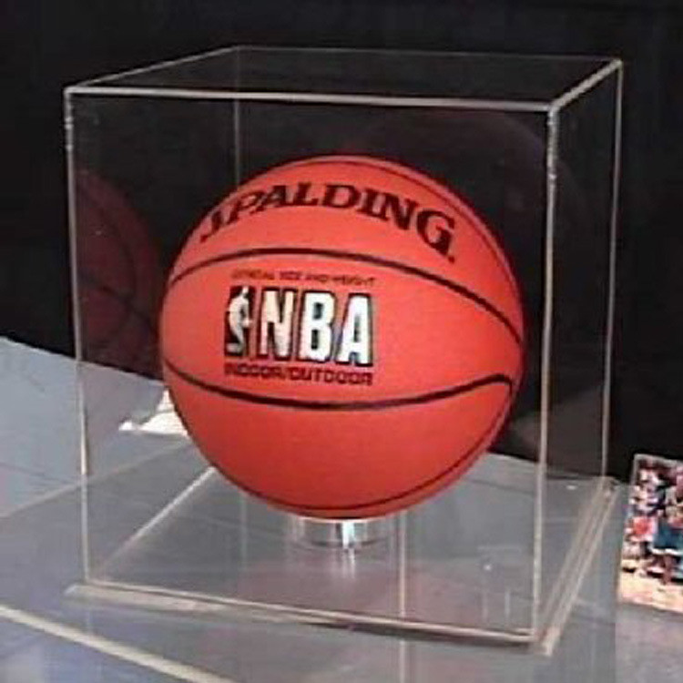 Acrylic Clear Basketball Display Case Counter top Plexiglass Football Cube Holder Box