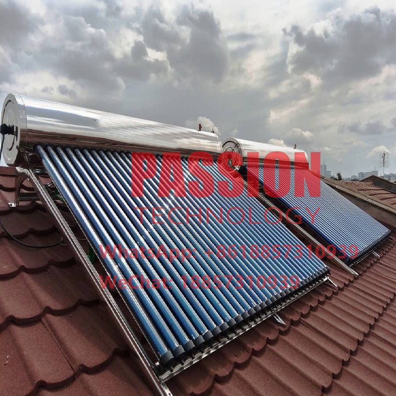 200L Pressurized Solar Water Heater White Tank 30tubes Heat Pipe Solar Collector