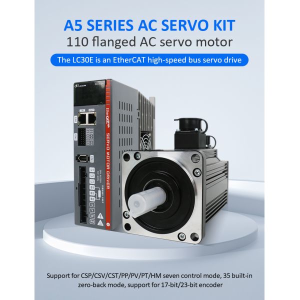 Lichuan AC Servo Motor Drivers Kit LC30E Series 5.0N.m 1.5KW 220V 5.0/6.0A 3000RPM IP65