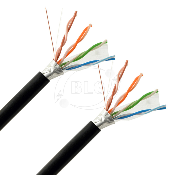 1000ft Shielded Cat5e Network Cable Outdoor CCA 24 AWG FTP Wire Solid Direct Burial UV