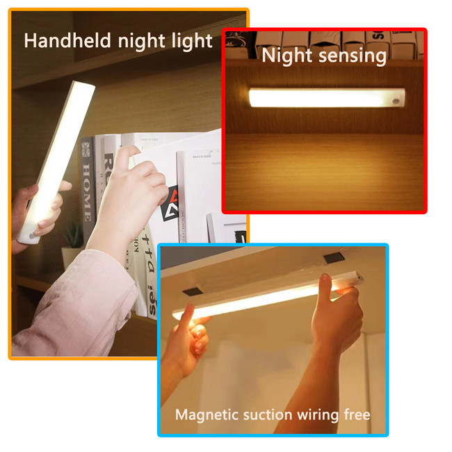 USB Charging LED Motion Sensor Light Magnetic Suction Long Cabinet Light
