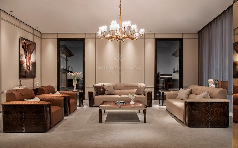 Luxury Modern Design 7 Seater Nubuck Leather Sofa Set W006SF1A