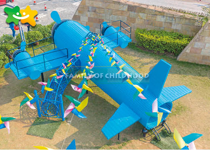 Airplane Style Outdoor Amusement Park Equipment Exciting With Kids Big Slide