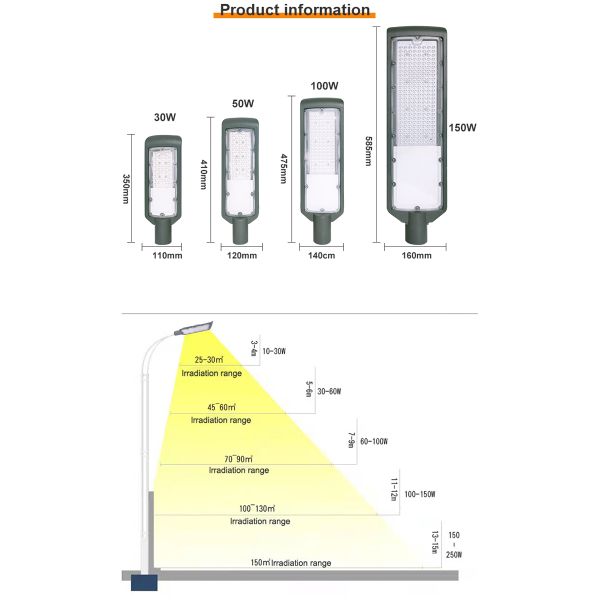 High Brightness Outdoor SMD3030 Led Street Light IP65 150w