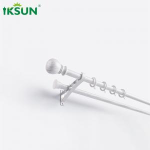 Quality White Double Modern Wood Curtain Rod For Bedroom Decorating OEM ODM for sale